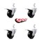 Service Caster 3 Inch Phenolic Wheel Swivel 3/4 Inch Square Stem Caster Set Total Lock Brake SCC-SQTTL20S314-PHS-34-4 - alternate 2
